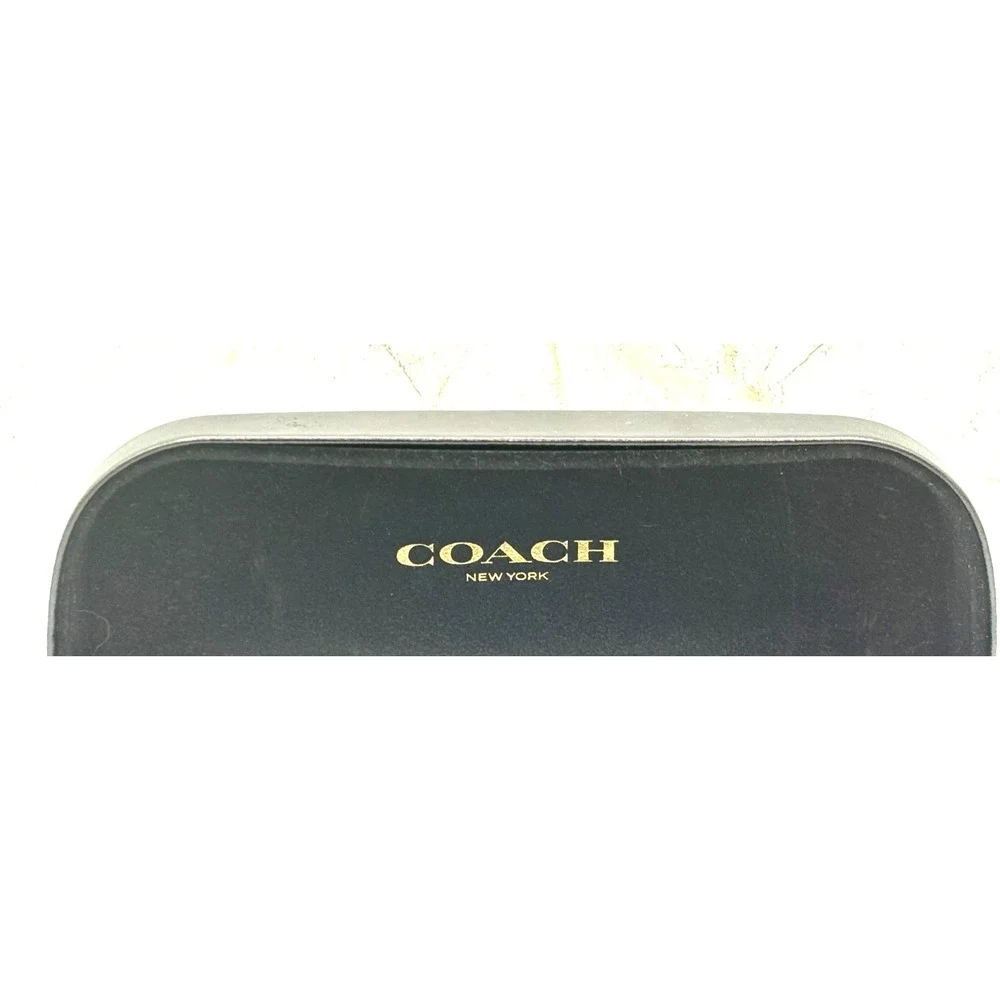 Coach Eyewear Large Black Leather Hard Clamshell Case Sunglasses Sunglass EUC